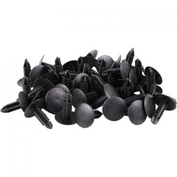 5mm x 5mm schwarze Drucknieten, Kunststoff-Clips, 48 Stück