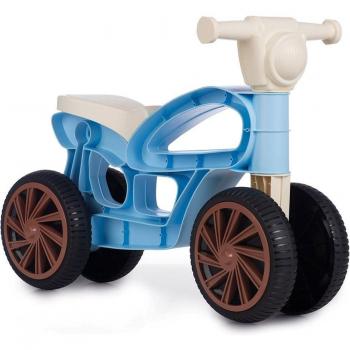 Moto correpasillos mini sport vintage de color azul con 4 ruedas