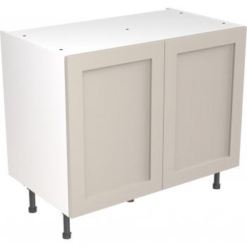Flatpack Shaker Cabinet Base Unit in Ultra Matt Light Grey, measuring 39.4 inches