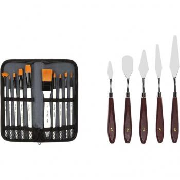 Ultimate 15-Piece Artist Brush and Palette Knife Set