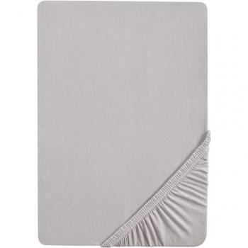 Drap-housse Biberna en jersey gris 180-200 x 200 cm