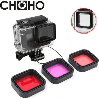 Filtre de plongée lentille rouge rose violet pour GoPro Hero 5 6 7
