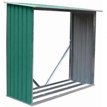 Holman Metal Firewood Holder 1.37m2 Green L185 x W075 x H160 cm