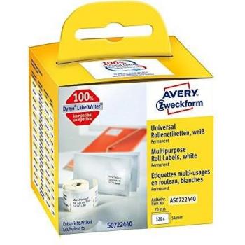 54x70mm White Roll Labels by Avery Zweckform