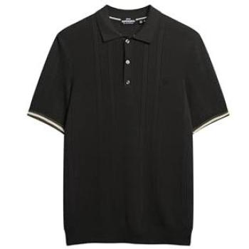 Superdry Polo Manches Courtes en Coton – Noir – L