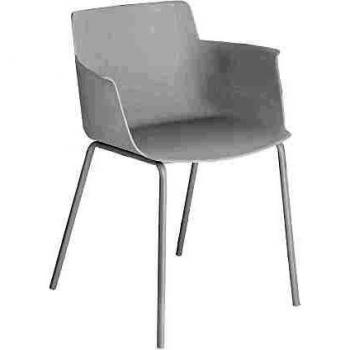 Silla Hannia con reposabrazos blanca