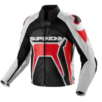 Spidi Warrior 2 Kombi‑Jacke aus Leder und Mesh – Schwarzer Rottöne