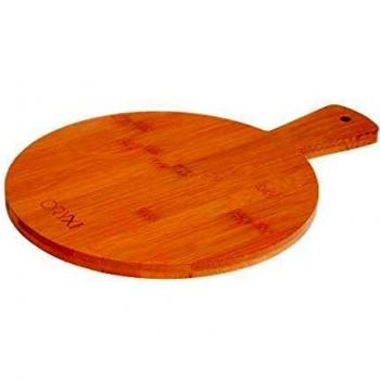 Tabla Cortar Oryx Redonda de Bambú con Mango Ø26x36 cm