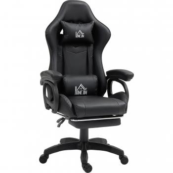 Comfort Gamer Reclinabile 125° con Massaggio e Poggiapiedi – Nera