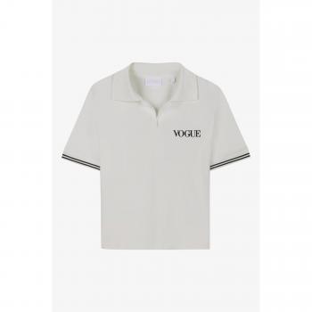 Polo VOGUE avorio con logo nero