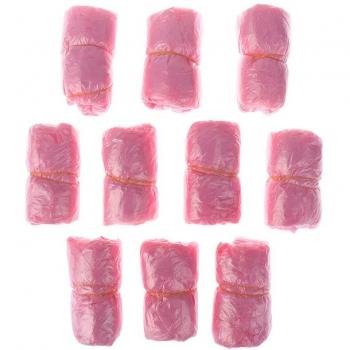 Couvre-chaussures de nettoyage en plastique rose