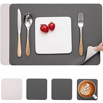 Gray White Table Mats Set of 4