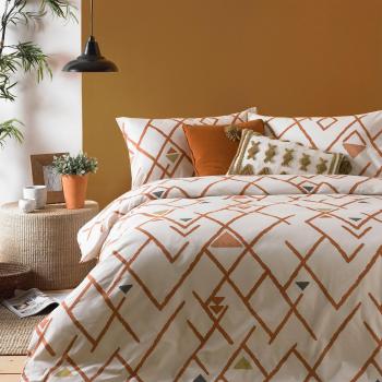 Cream and Brick Ombre Duvet Cover and Pillowcase Set