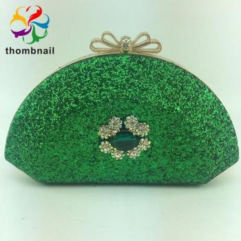Bolso de Noche Verde Esmeralda con Detalle Floral