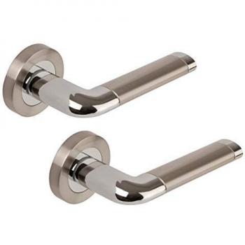 Polished Chrome Argo Lever Handle on Round Rose
