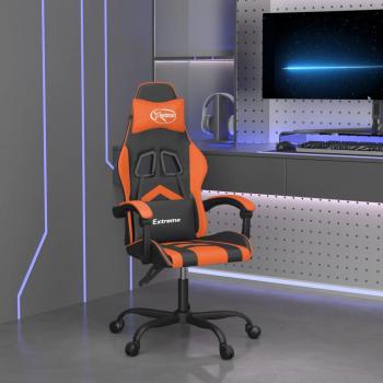 Chaise de gaming noir et orange en similicuir