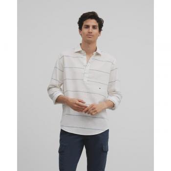 Silbon Hombre Polera Estilo Slim Rayas Blanco y Azul