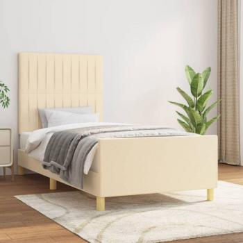 Cama TORANA 80x200 cm sin colchón en tela crema