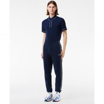 Shorts Lacoste Marine avec logo en rayures – L