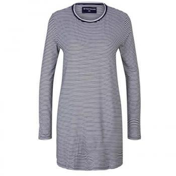 TOM TAILOR Damen Nachthemd blau quergestreift