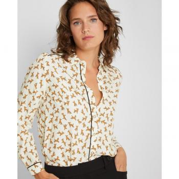 Camisa de mujer Trucco con diseño de perritos y manga larga