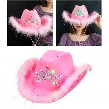 Sombrero de Vaquilla Rosa con Brillantes