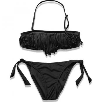 Top Halter Bañador con Detalle Negro