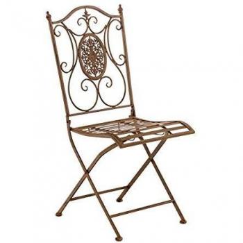 Sedia pieghevole Sibell in ferro antico marrone