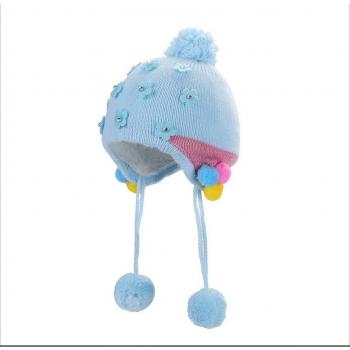 Gorro Cálido Niña Con Motivo Floral Y Diamantes