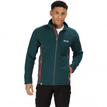 Regatta Tafton Herren‑Fleece „Waben‑Style“ – Deep Teal & Magnet, Vollreissverschluss
