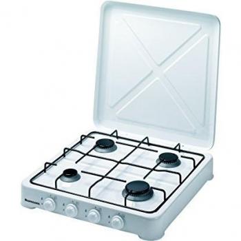 Ravanson K‑04T Gaskochfeld (4 Brenner) – 6,46 kW – 49,5 × 54 cm – Metallgehäuse, weiß