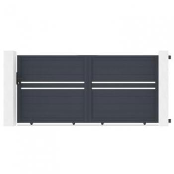Casanoov Schiebetor Cimone 300 × 140 cm – 3 m lang, grau (Aluminium)