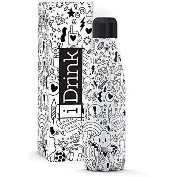 Botella de Agua iDrink 500ml Hojas y Flores
