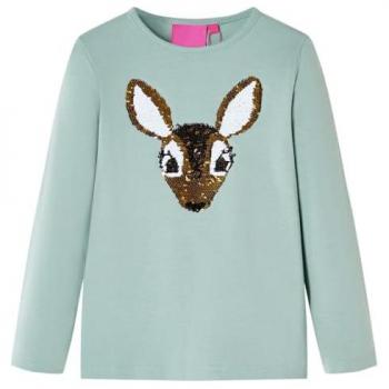 Maglietta Bambina Menta Maniche Lunghe 140