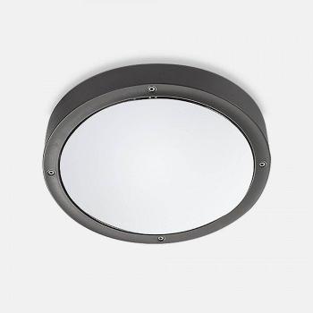 Leds C4 Basic Aluminium Grey Outdoor LED Ceiling Light 26cm 1488lm 4000K IP65