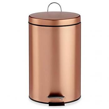 Papelera con Pedal de Metal Cobre 12 L