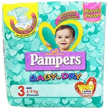 Pampers Tristrato Asciutto per Neonati 21 unità