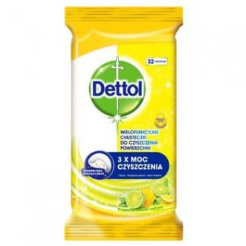 Citronové a limetkové dezinfekční ubrousky Dettol, 32 ks
