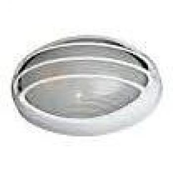 Applique semi-ovale bianco E27 IP44 con griglia