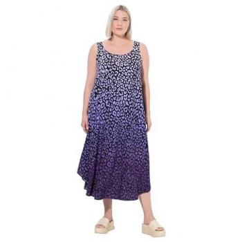 Viskose Midikleid Ulla Popken Lila „Maxi“‑Stil – 46/48