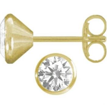 Zirkonia Ohrstecker in Gelbgold