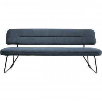 TOM TAILOR HOME „TUBE“ Essbank – 202 cm breite Sitzbank in Cornflower‑Samt mit schwarzem Gestell