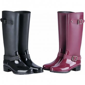 TQGOLD Bottes de Pluie Femme en Caoutchouc Talon Imperméable Zip Hautes Wellington Boots