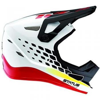 Casco Elite 100% DH MTB Fullface Fiberglass 80010A Pacer Bianco Rosso XL
