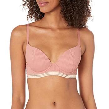 Underwire Rib T‑Top Bra, Pretty Polly, Dusty Rose, 36C