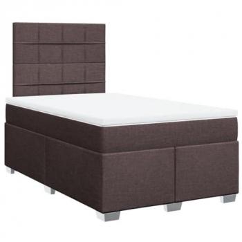 Vidaxl Giroletto a Molle con Materasso Marrone Scuro 120x190cm Tessuto