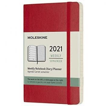 Agenda-carnet 2021 semainier Moleskine Souple petit format Rouge