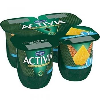 Yogur Activia sin grasa y piña, paquete de 4 (120 g)