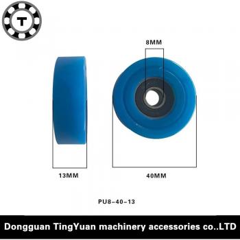 5PCS Blue 40mm PU Roller Wheels with 608RS Bearings