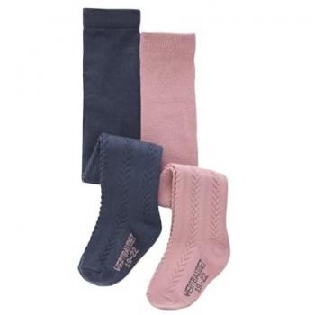 Lot Deux Collants Marine Bébé Fille – Maille Torsadée